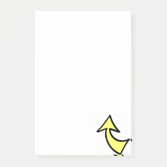 Post-it® Notas Flecha Amarilla Dirigiendo Mensaje (Anverso)