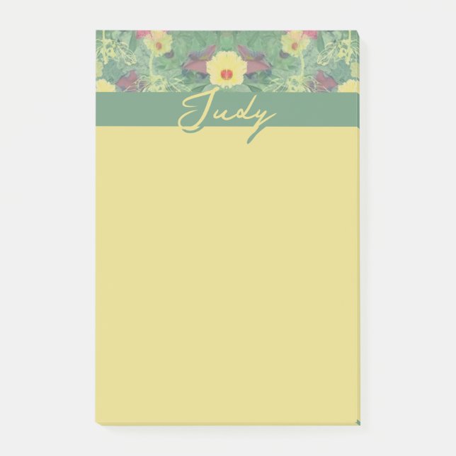 Post-it® Notas Floral Green Post-It (Anverso)