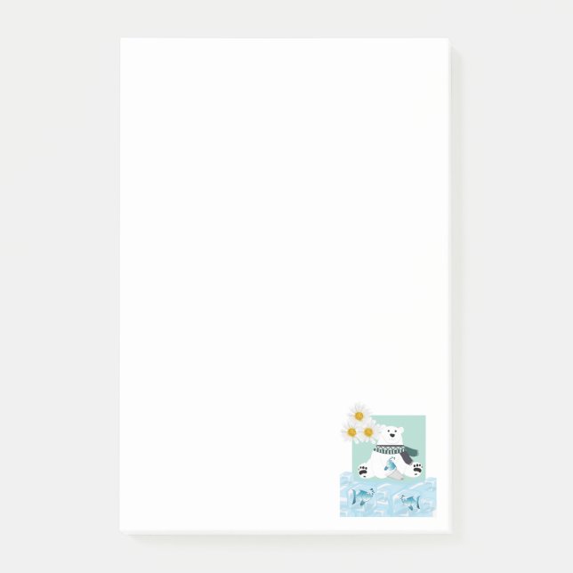 Post-it® Notas Florales Oso Polar Daisy (Anverso)