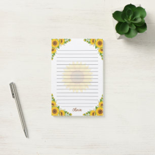 Post-it® Notas Florales Personalizadas con Girasoles Alinea