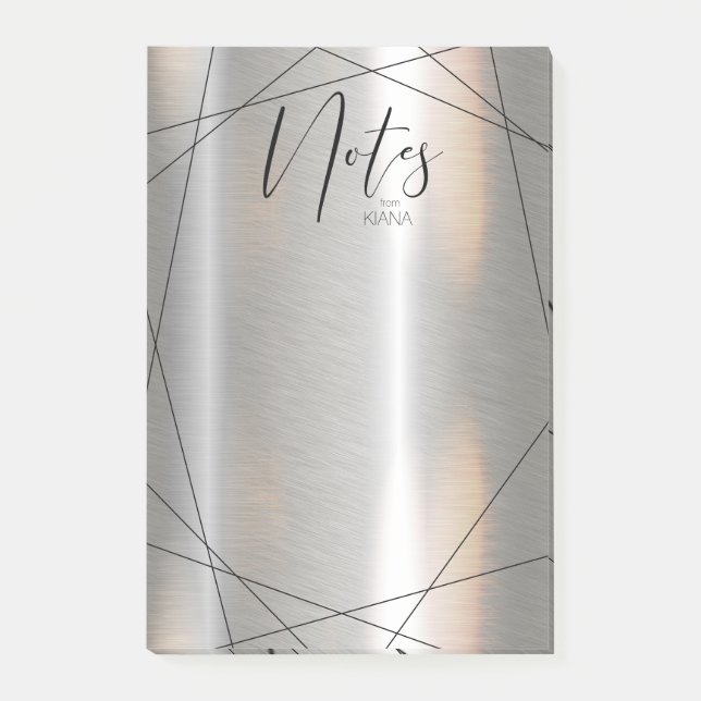 Post-it® Notas geométricas metálicas Silver/Black ID648 (Anverso)