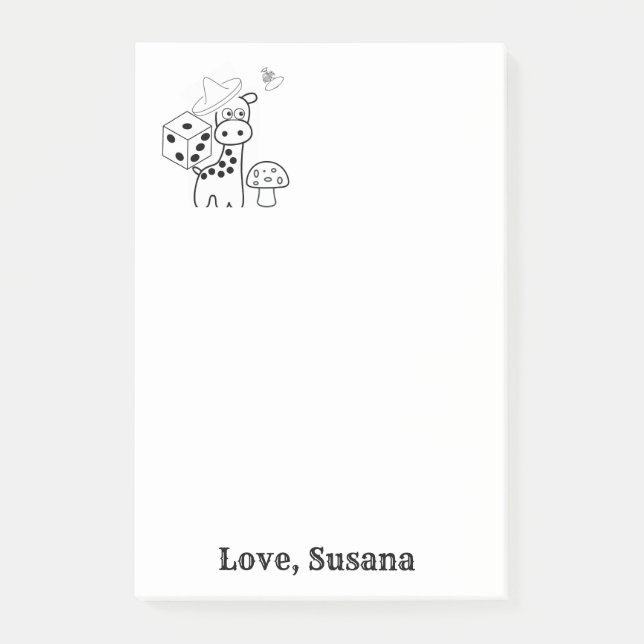 Post-it® Notas Jirafa  Coloridas Post it Note (Anverso)