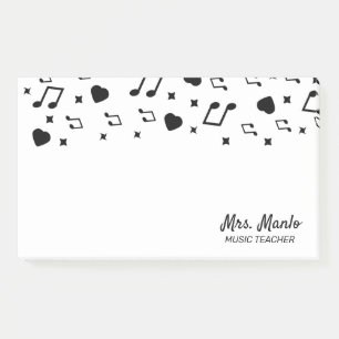 Post-it® Notas Musicales con el Nombre del Profesor de Músi