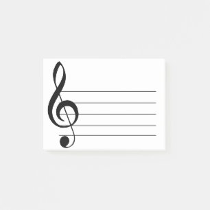 Post-it® Notas musicales post-it de Large Treble Clef