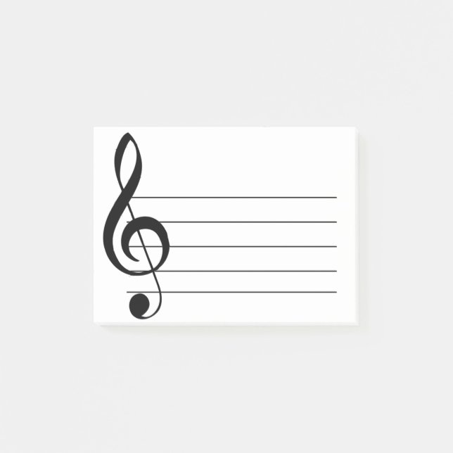 Post-it® Notas musicales post-it de Large Treble Clef (Anverso)