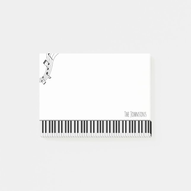 Post-it® Notas musicales y teclado de piano (Anverso)