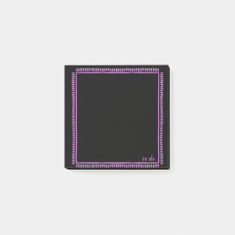 Post-it® Notas Negras con Borde Rosa Fluorescente