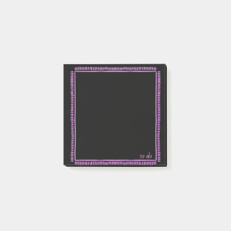 Post-it® Notas Negras con Borde Rosa Fluorescente