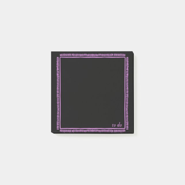 Post-it® Notas Negras con Borde Rosa Fluorescente (Anverso)
