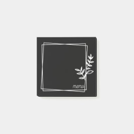 Post-it® Notas negras con marco doble blanco con flores