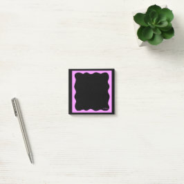Post-it® Notas negras con marco rosa ondulado 
