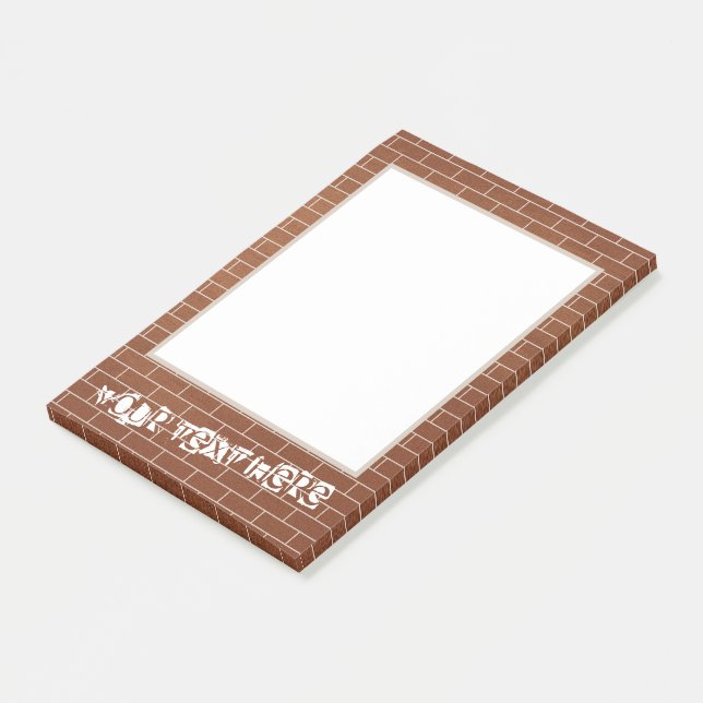 Post-it® Notas pegajosas con pared de ladrillo y texto Pers (En perspectiva)