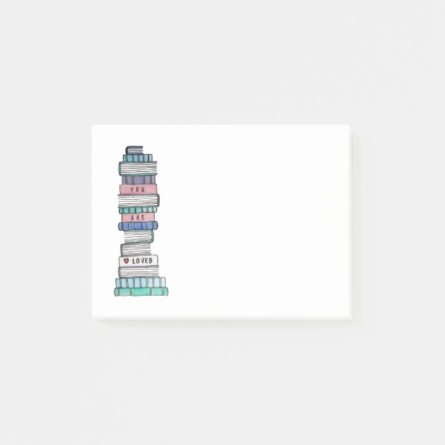 Post-it® Notas pegajosas de amor de Bookstack (Anverso)