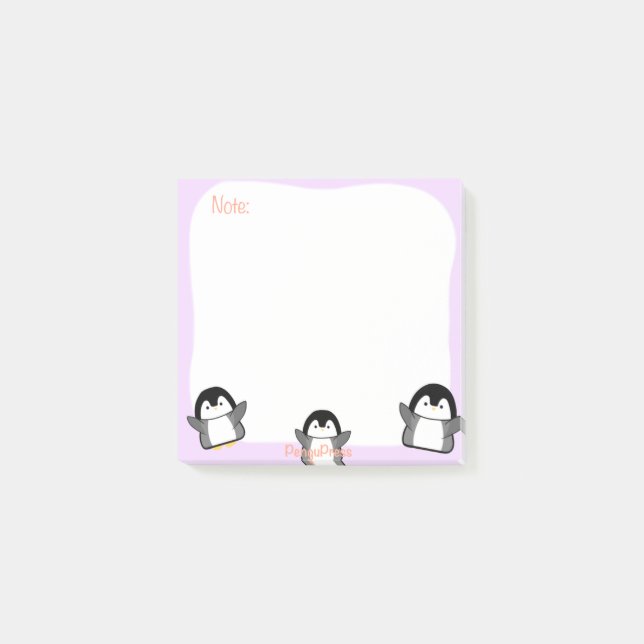 Post-it® Notas pegajosas de cute pingüino (Anverso)