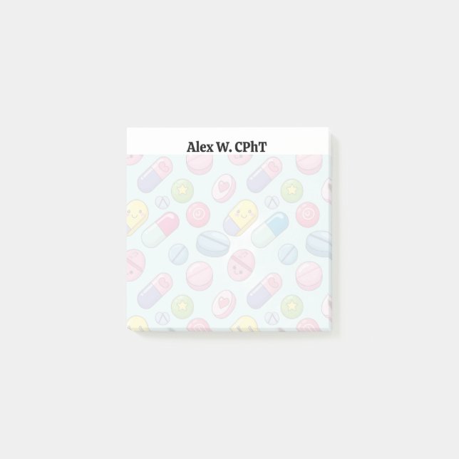 Post-it® Notas pegajosas de farmacia 3x3 personalizadas, di (Anverso)