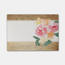 Notas pegajosas de la partitura del vintage