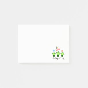 Post-it® Notas pegajosas de "plantas de flores de bonito",