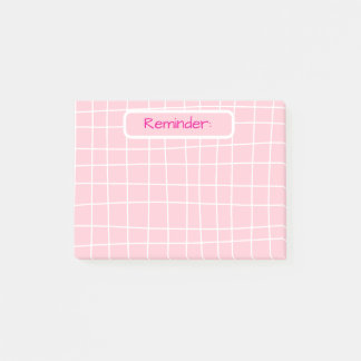Post-it® Notas pegajosas de recordatorio de cuadrícula rosa