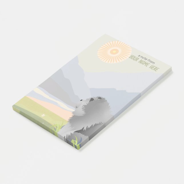 Post-it® Notas pegajosas de ROUGH BLUE CHOW (En perspectiva)