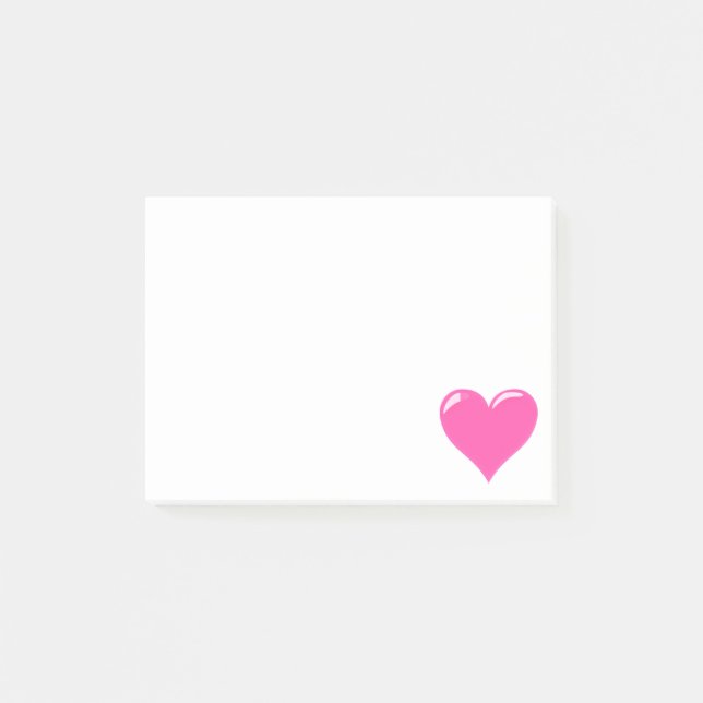 Post-it® Notas pegajosas del corazón rosado (Anverso)