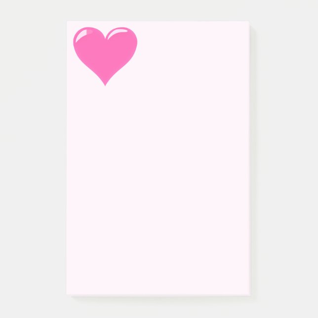 Post-it® Notas pegajosas del corazón rosado (Anverso)
