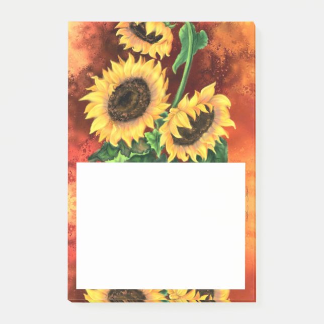 Post-it® Notas pegajosas del girasol (Anverso)