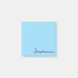 Post-it® Notas pegajosas del guión azul personalizado