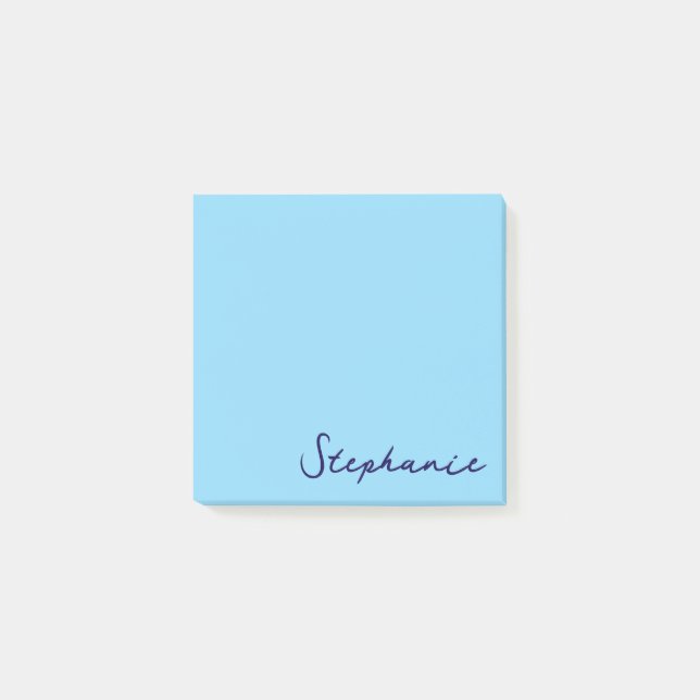 Post-it® Notas pegajosas del guión azul personalizado (Anverso)