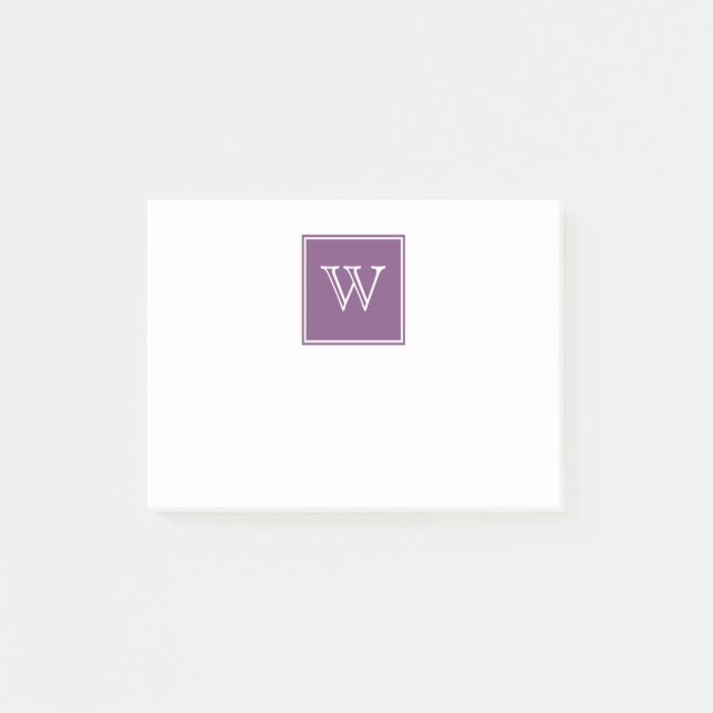 Post-it® Notas pegajosas del monograma de Purple Square (Anverso)