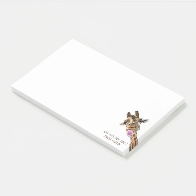 Post-it® Notas pegajosas divertidas Giraffe juguetona - Tex (En perspectiva)