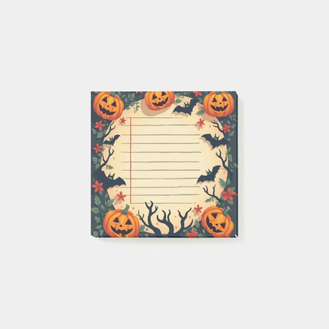 Post-it® Notas pegajosas espeluznantes de Halloween con cal (Anverso)
