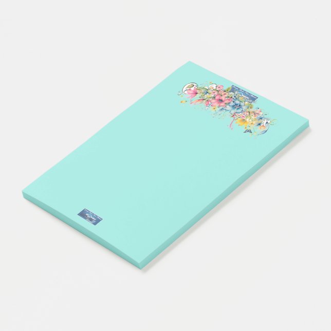 Post-it® Notas pegajosas (Floral Blue-Notes2)RFPMDesigns ©️ (En perspectiva)