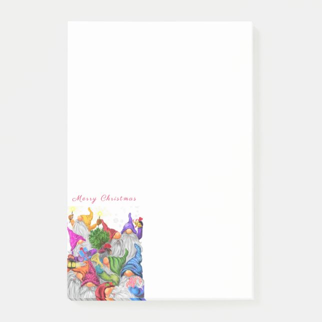 Post-it® Notas pegajosas para navidades con Fiesta Gnomes F (Anverso)