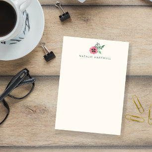 Post-it® Notas pegajosas personalizadas de floral rosa
