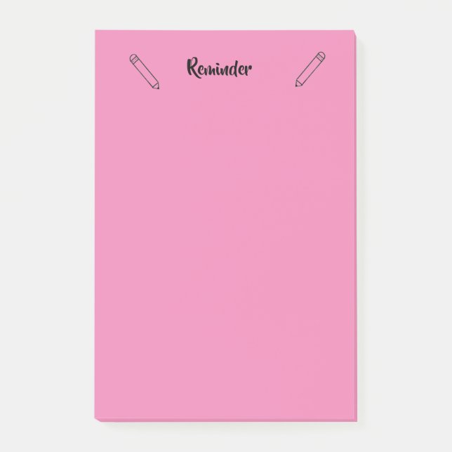 Post-it® Notas pegajosas recordatorias rosadas (Anverso)