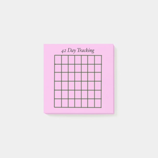 Post-it® Notas pegajosas rosadas de seguimiento de 42 días (Anverso)