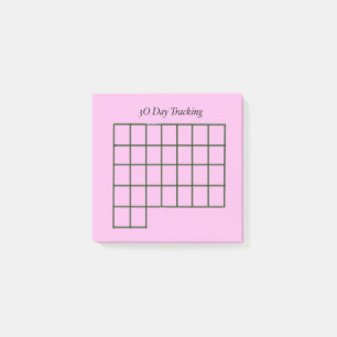 Post-it® Notas pegajosas rosadas del rastreador de 30 días
