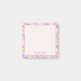 Post-it® Notas Personalizadas con Patrón Floral Retro