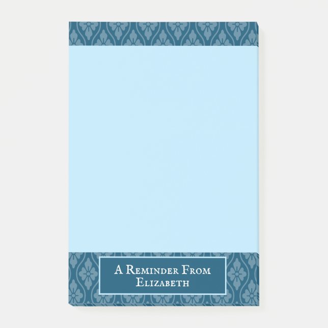 Post-it® Notas personalizadas de Blue Japanese Scroll (Anverso)