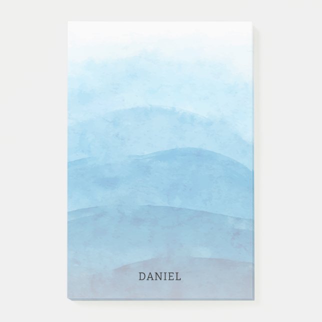 Post-it® Notas personalizadas de Blue Ocean Watercolor (Anverso)
