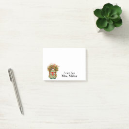 Post-it® Notas personalizadas de Cute Flower Girl Gnome