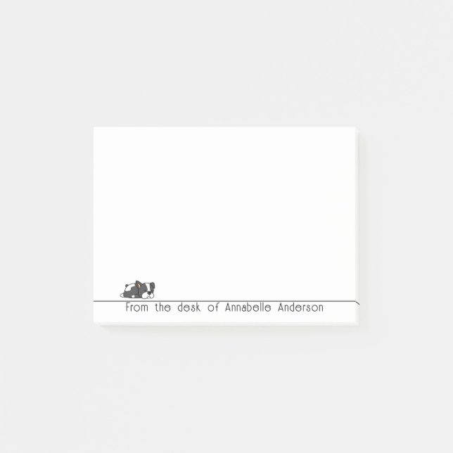 Post-it® Notas personalizadas de Cute Sleepy Boston Terrier (Anverso)