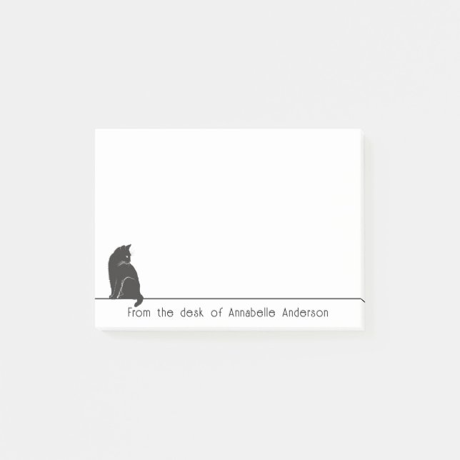 Post-it® Notas personalizadas de Furry Black Cat (Anverso)