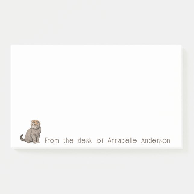 Post-it® Notas personalizadas de gato Scottish Fold (Anverso)