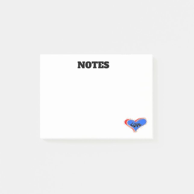 Post-it® Notas personalizadas de LOVE Heart Post-It (Anverso)