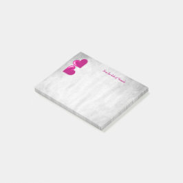 Post-it® Notas personalizadas de Magenta Valentine Hearts