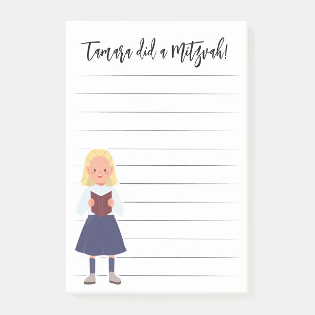 Post-it® Notas personalizadas de Mitzvah (Anverso)