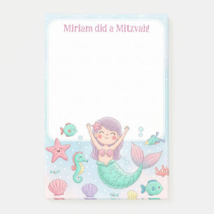 Post-it® Notas personalizadas de Mitzvah de la Sirena Cuta