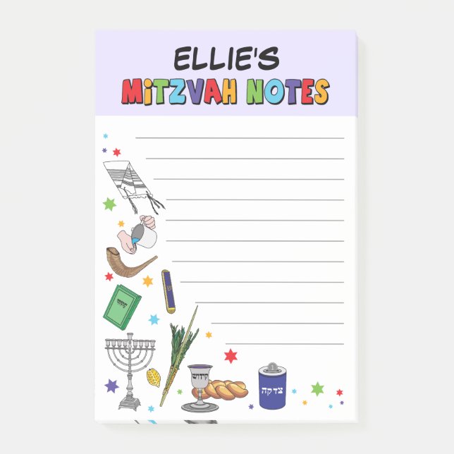 Post-it® Notas personalizadas de Mitzvah - Estilo 3 (Anverso)