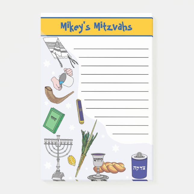 Post-it® Notas personalizadas de Mitzvah - Post-It -Estilo  (Anverso)
